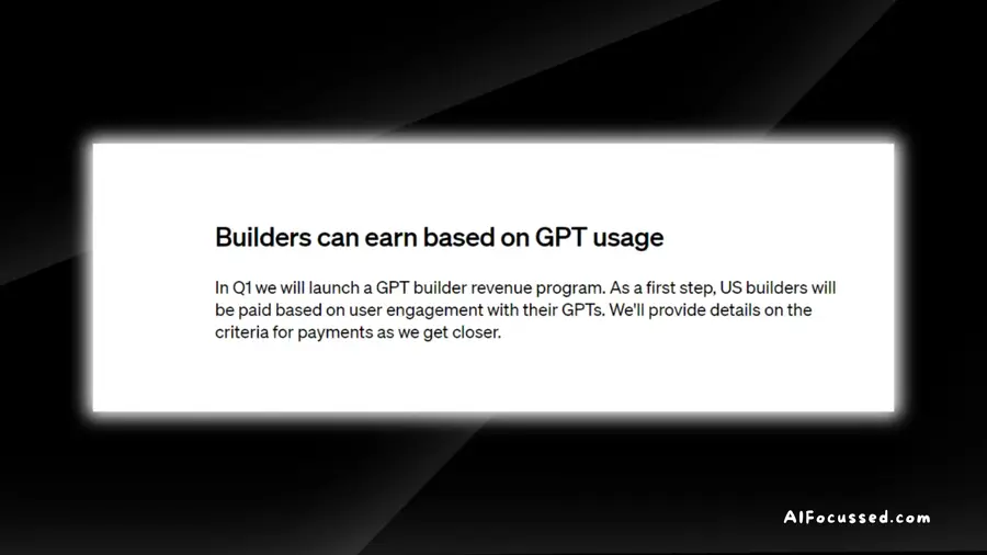 OpenAI about GPT Builder Revenue Sharing Model